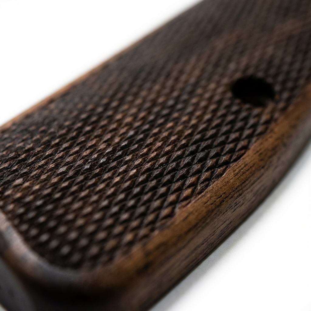 Browning Hi-Power Grips - Full Checkered Dark Walnut