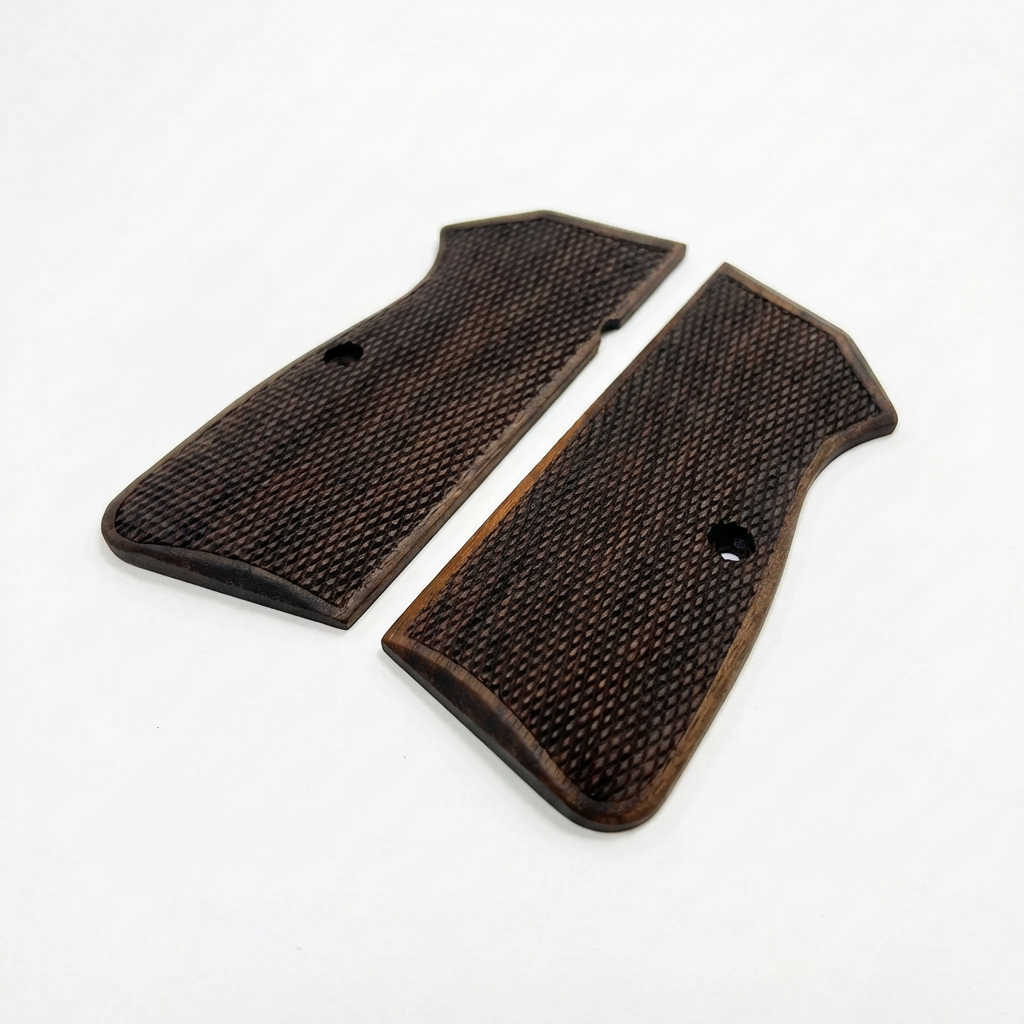 Browning Hi-Power Grips - Full Checkered Dark Walnut