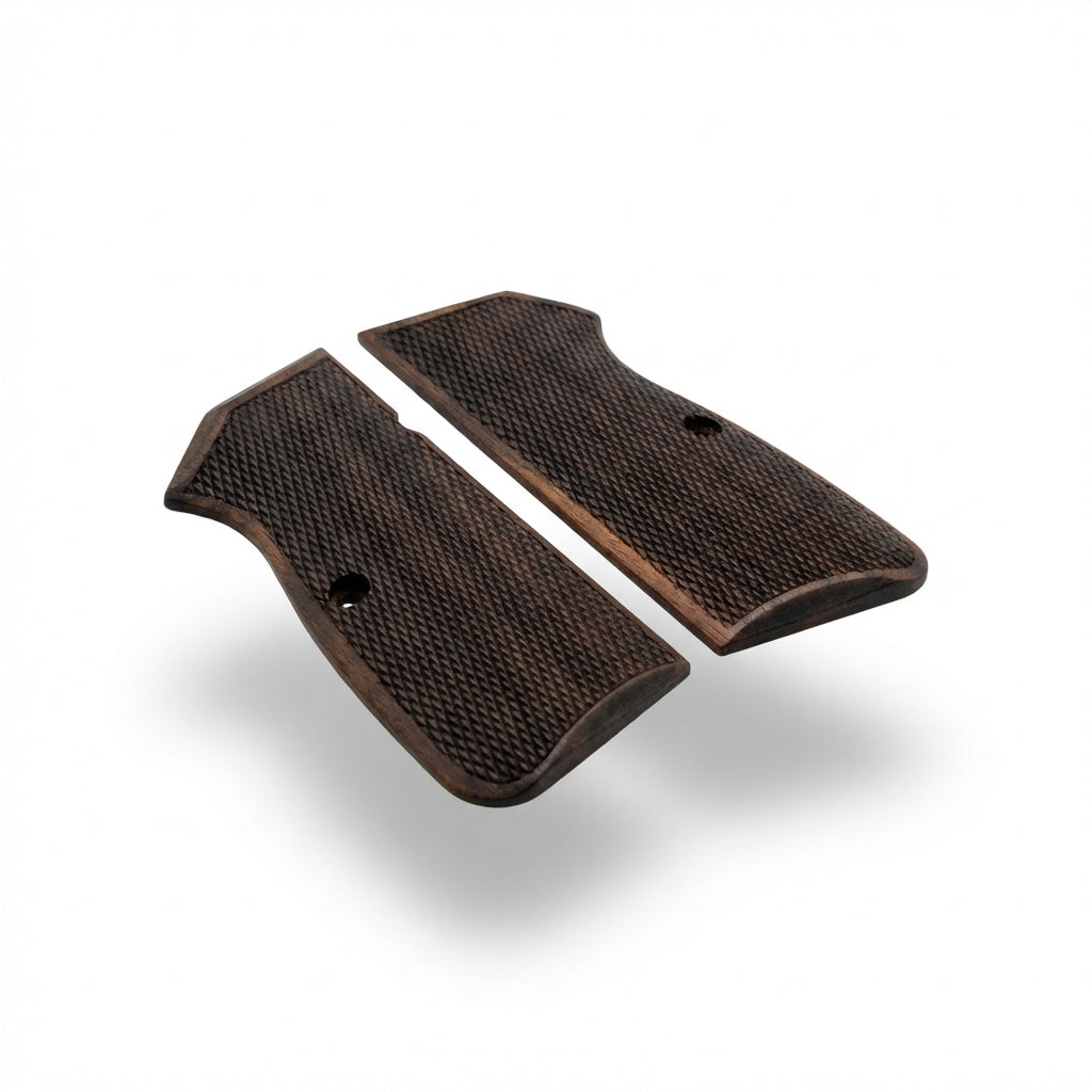 Browning Hi-Power Grips - Full Checkered Dark Walnut