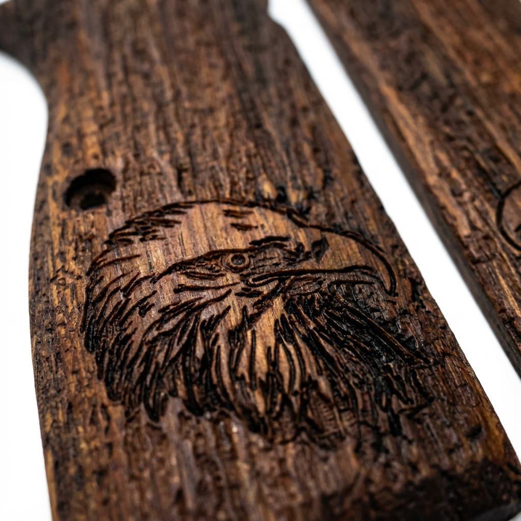 Browning Hi-Power Grips - Eagle Head Engraving