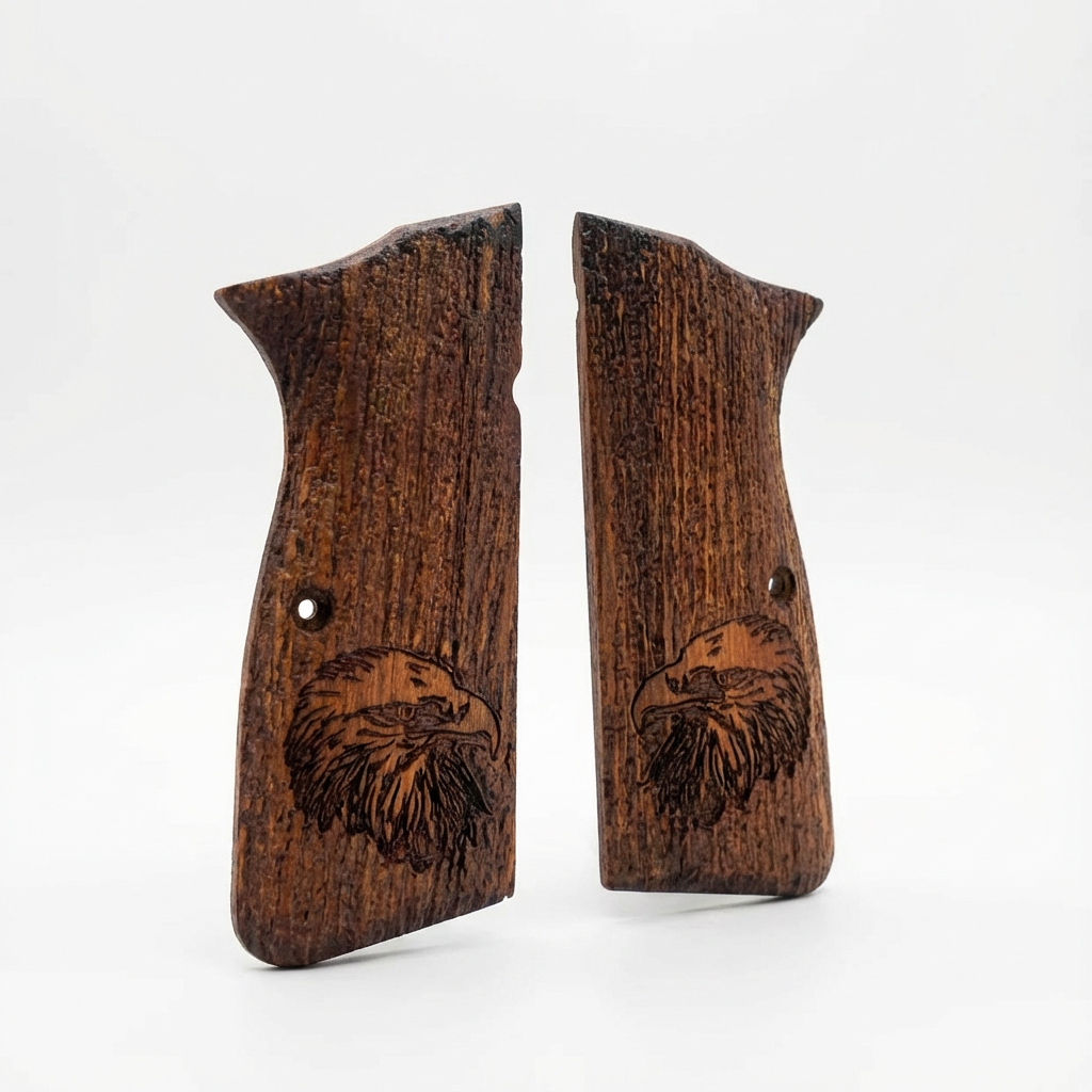 Browning Hi-Power Grips - Eagle Head Engraving