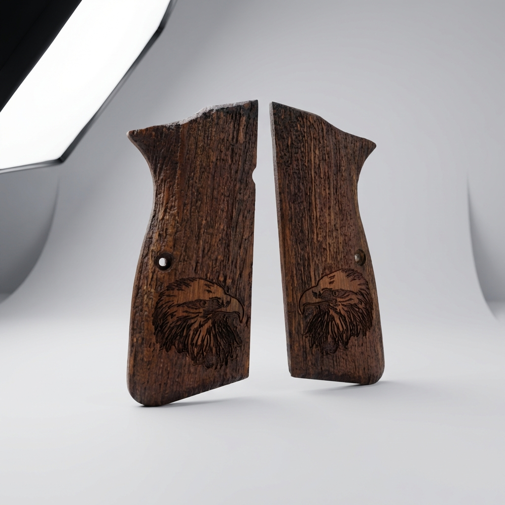 Browning Hi-Power Grips - Eagle Head Engraving