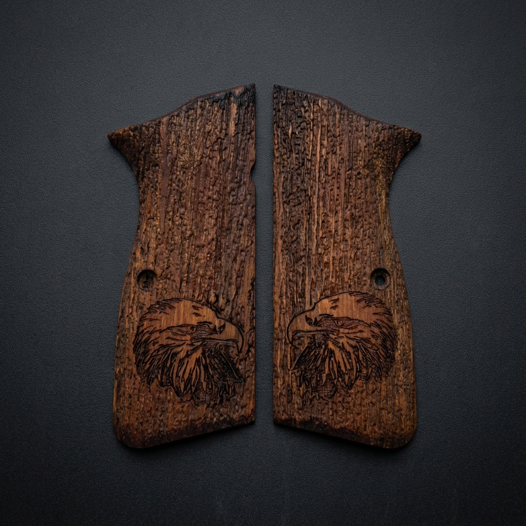 Browning Hi-Power Grips - Eagle Head Engraving