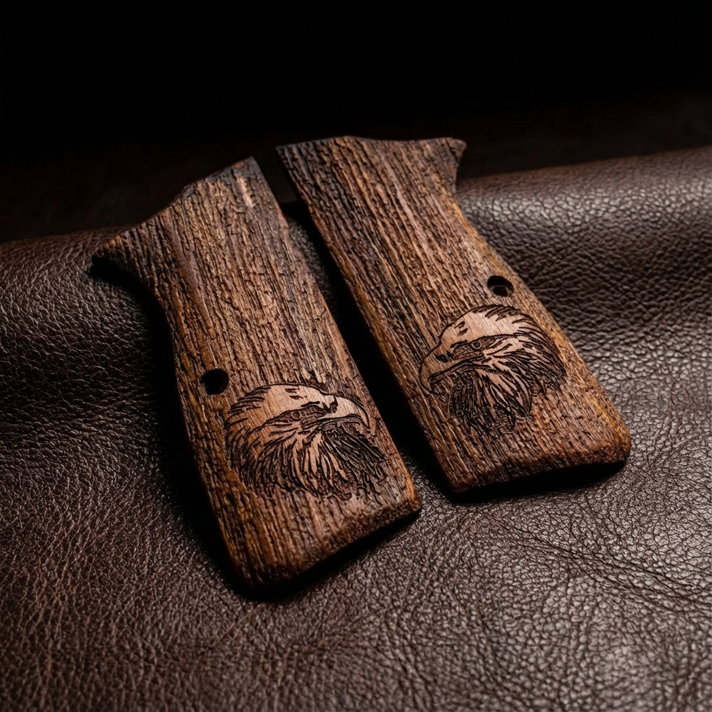 Browning Hi-Power Grips - Eagle Head Engraving
