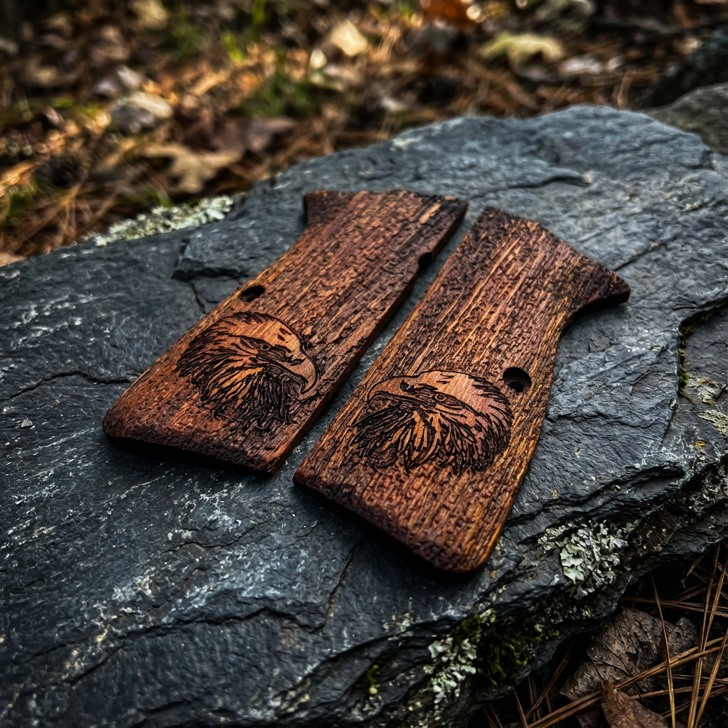 Browning Hi-Power Grips - Eagle Head Engraving