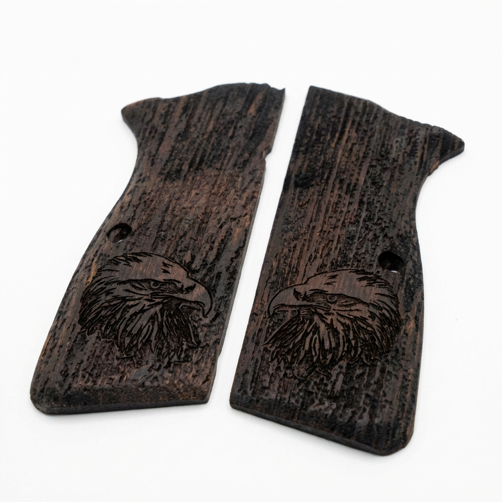 Browning Hi-Power Grips - Eagle Head Engraving