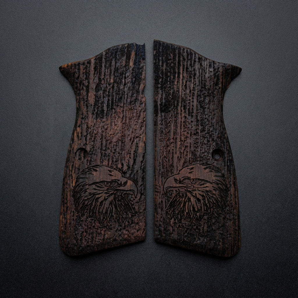 Browning Hi-Power Grips - Eagle Head Engraving