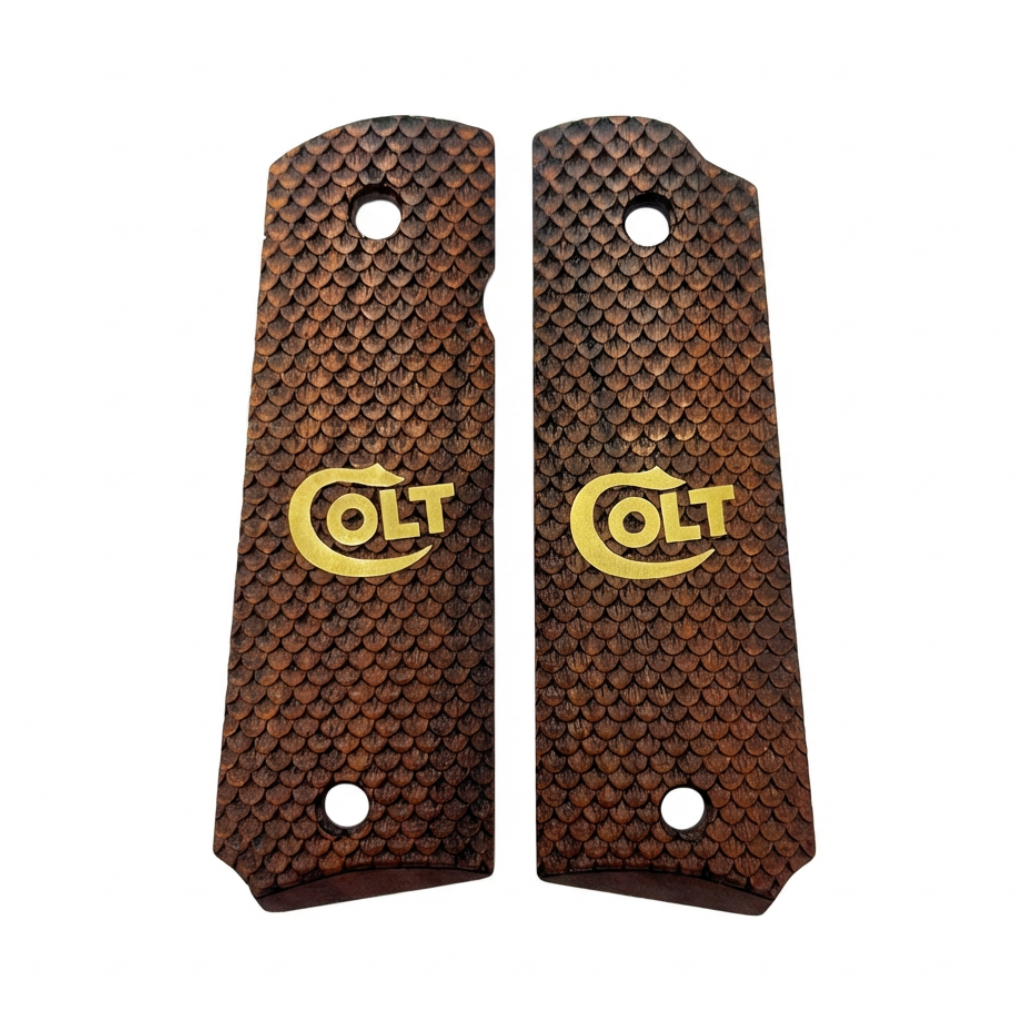 1911 Full Size Grips - FishScale Gold Logo