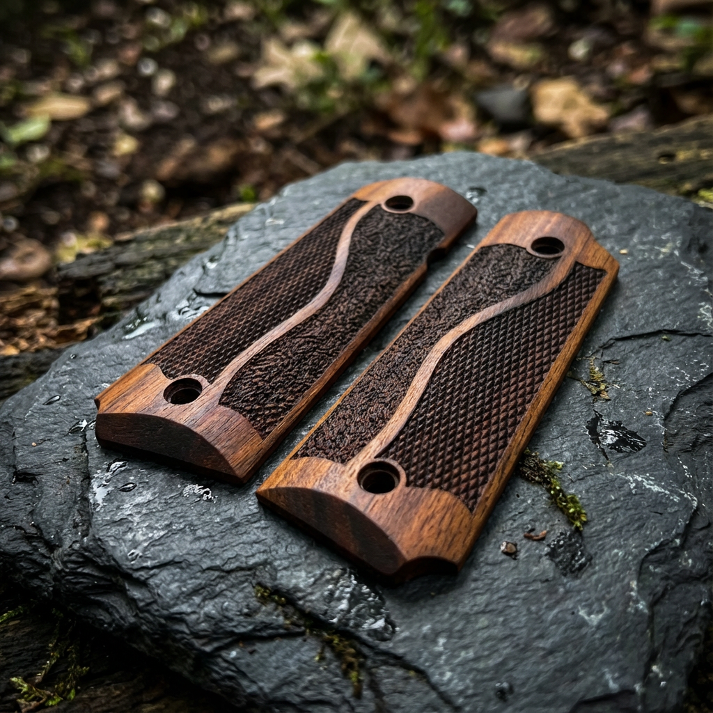 1911 Full Size Grips - Ribbon Checkered Design