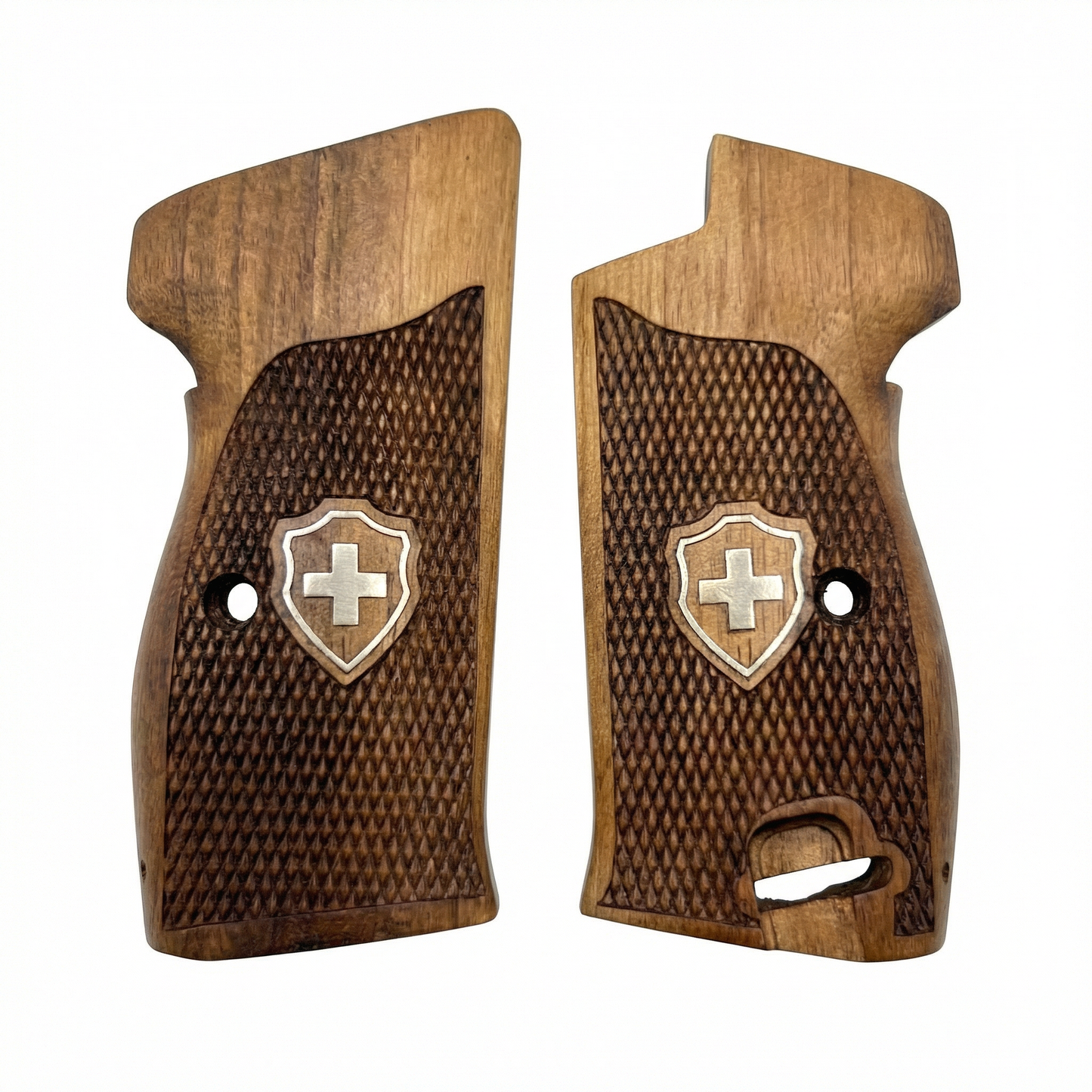 Sig P210 Grips - Checkered Swiss Cross (Silver)