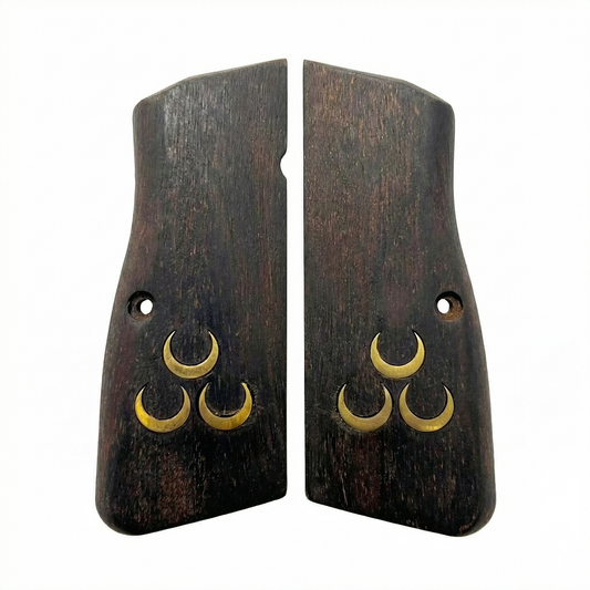 Browning Hi-Power Grips - Three Crescents Inlay