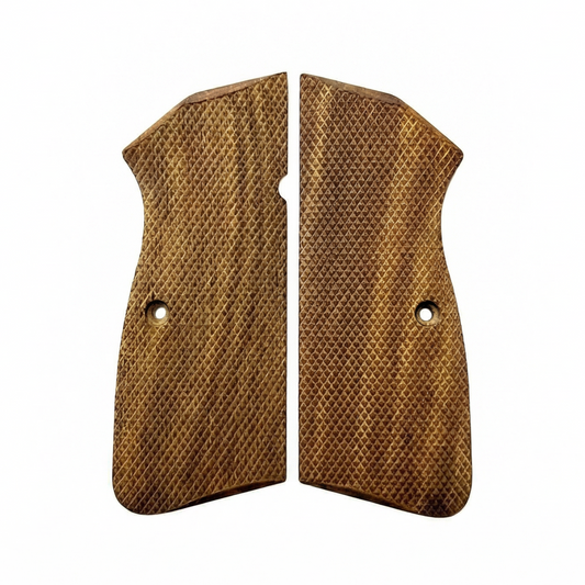 Browning Hi-Power Grips - Full Checkered Light Walnut