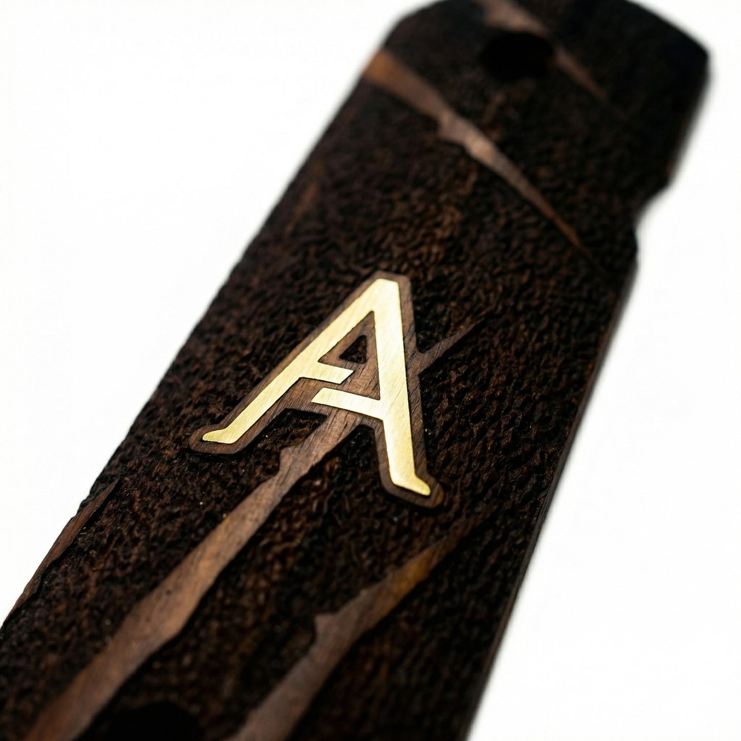 1911 Full Size Grips - Deep Slash Texture - Personalized Gold Initial