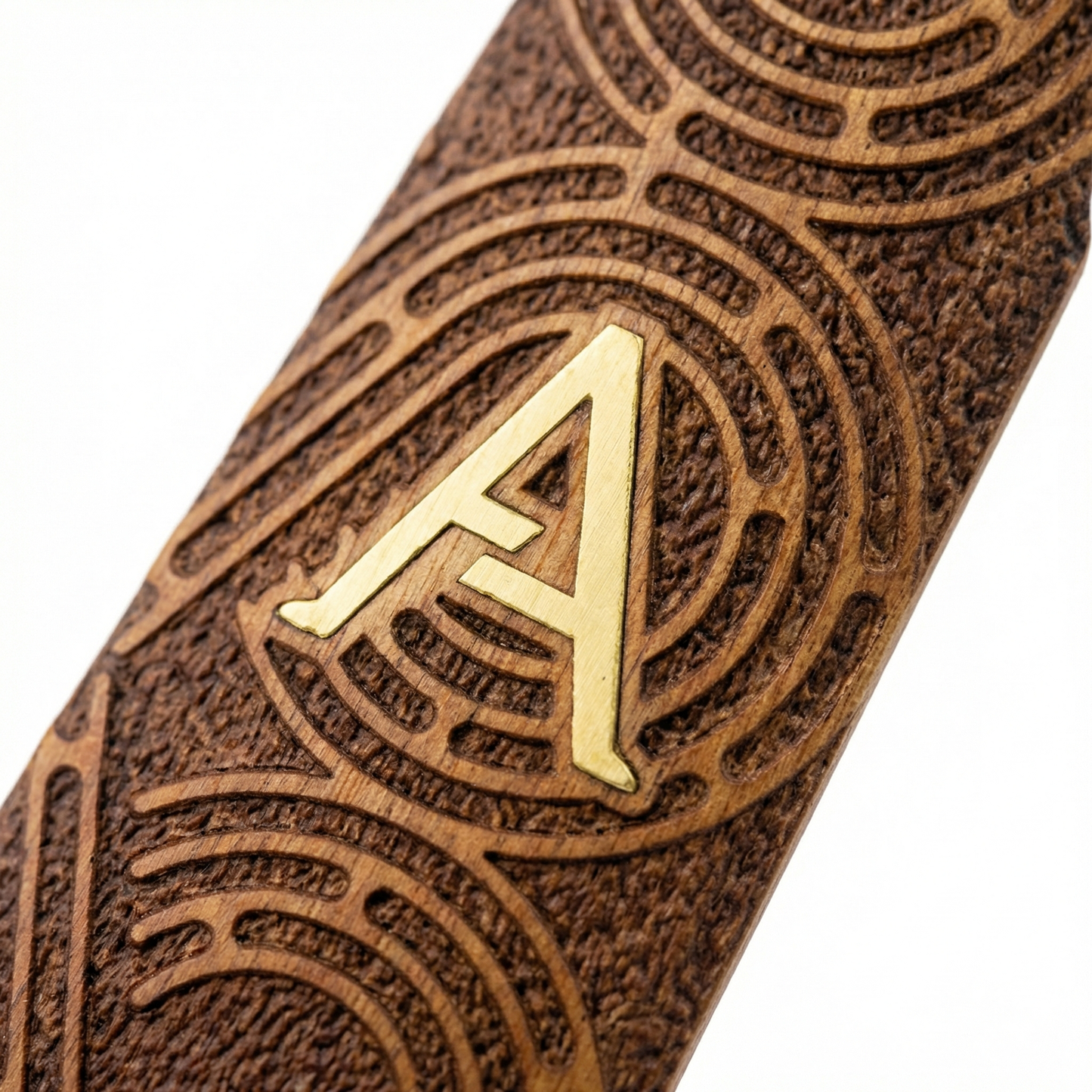 1911 Full Size Grips - Circular Swirl Texture - Personalized Gold Initial