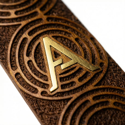 1911 Full Size Grips - Circular Swirl Texture - Personalized Gold Initial