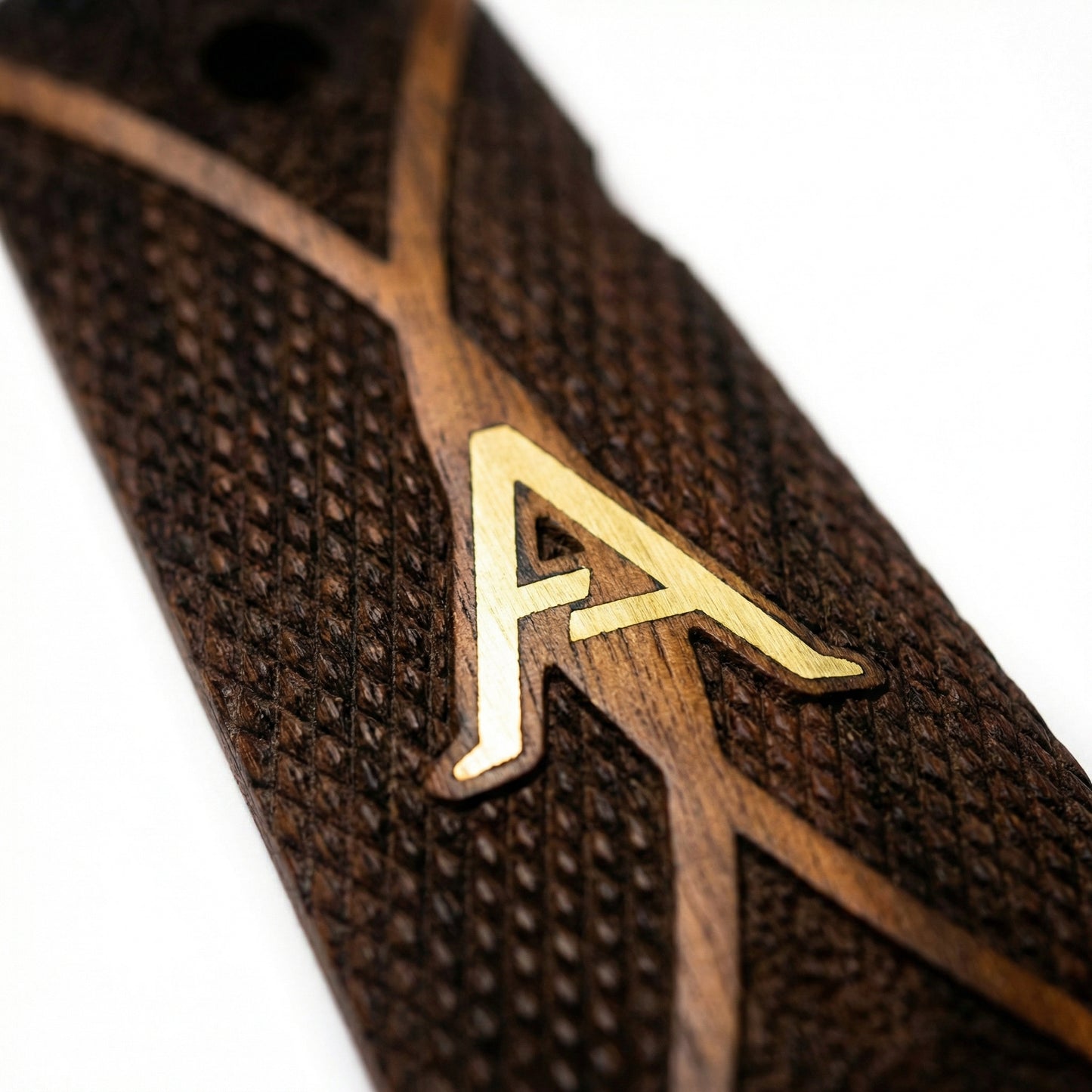 1911 Full Size Grips - Diamond Cross - Personalized Gold Initial
