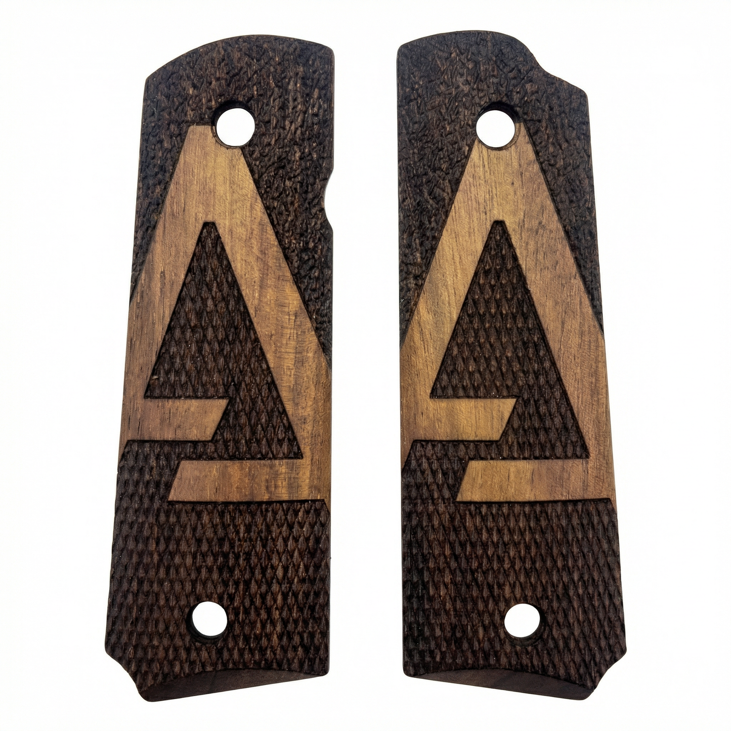 1911 Full Size Grips - Delta Triangle - Personalized Gold Initial