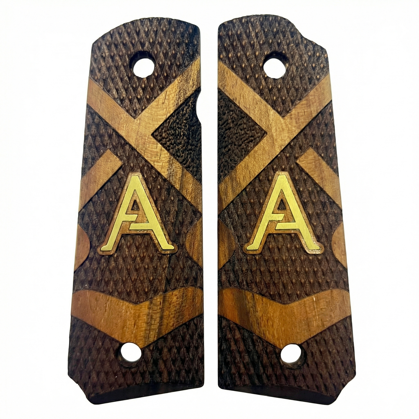1911 Full Size Grips - Celtic Weave - Personalized Gold Initial