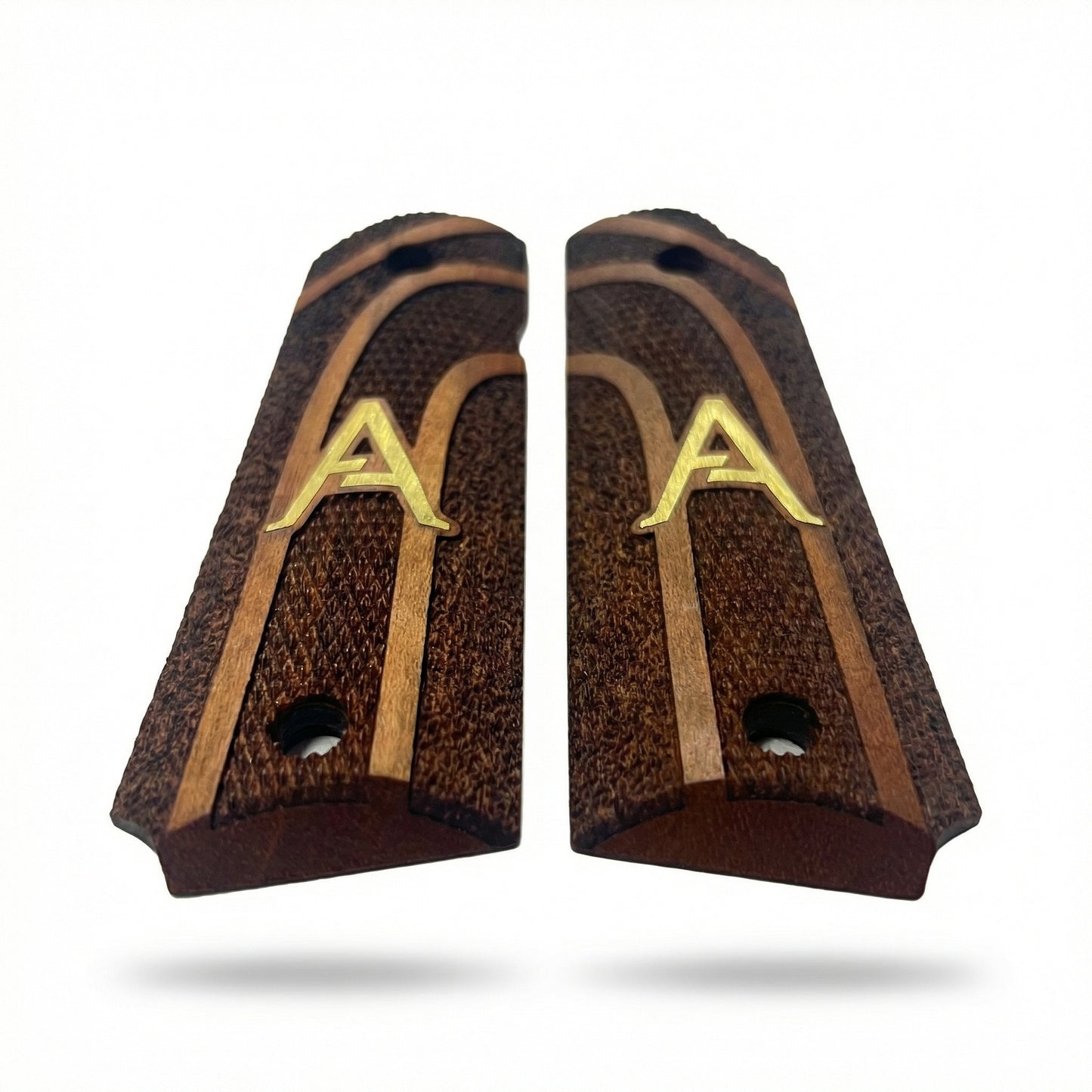 1911 Full Size Grips - Double Arch - Personalized Gold Initial