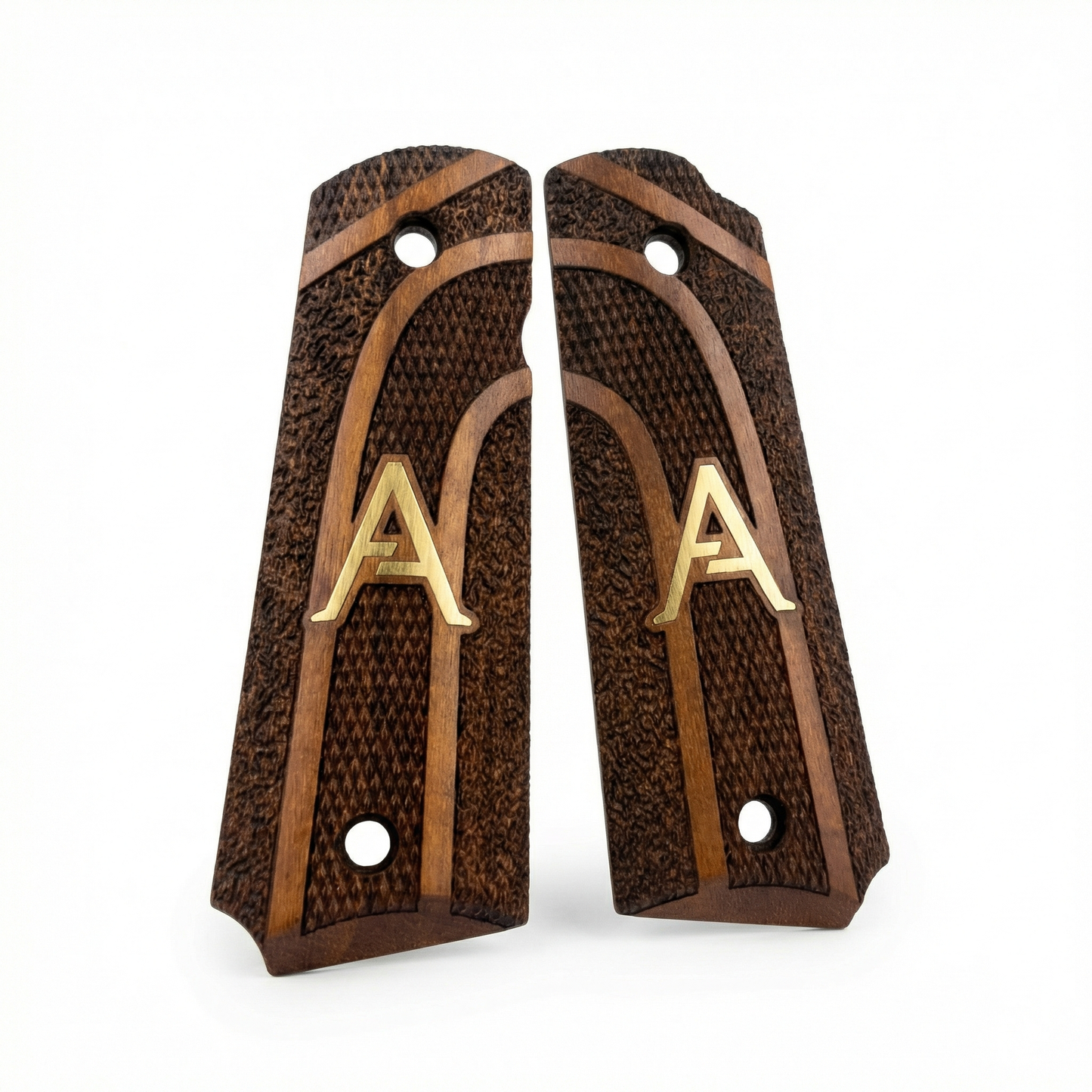 1911 Full Size Grips - Double Arch - Personalized Gold Initial