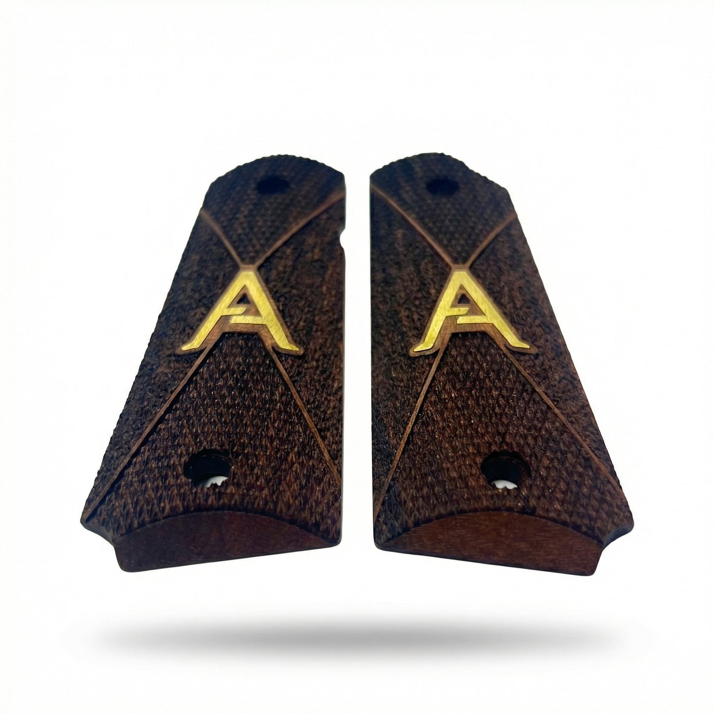 1911 Full Size Grips - Royal Diamond - Personalized Gold Initial