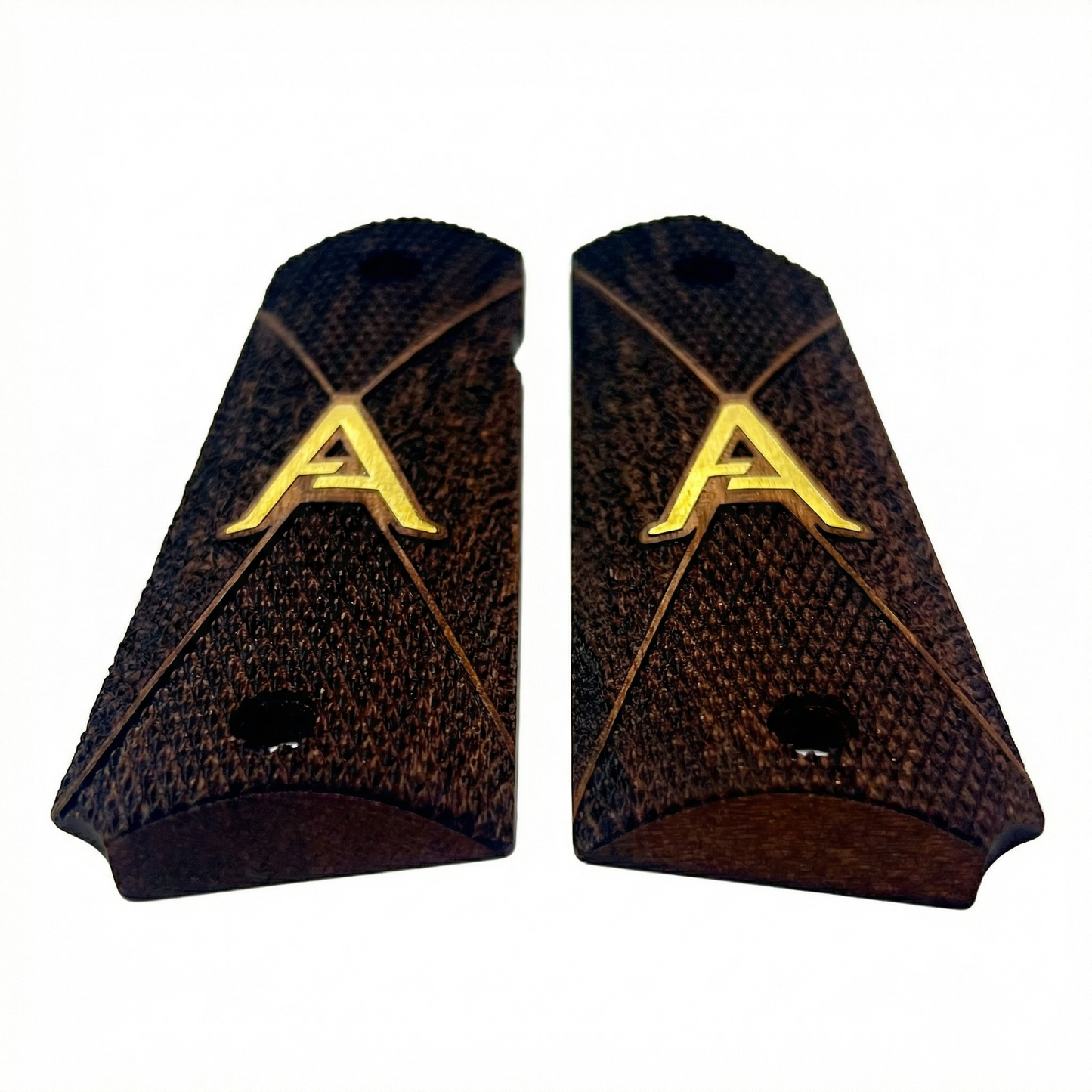 1911 Full Size Grips - Royal Diamond - Personalized Gold Initial