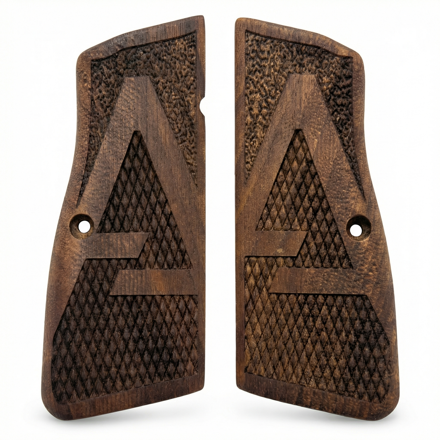 Browning Hi Power Grips - Classic Checkered - Personalized Initial