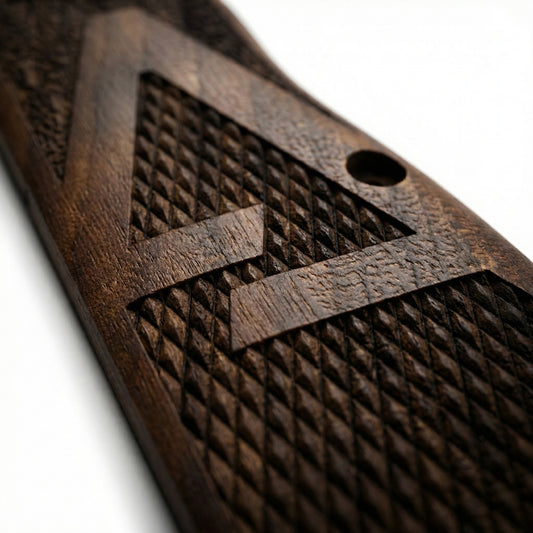 Browning Hi Power Grips - Classic Checkered - Personalized Initial