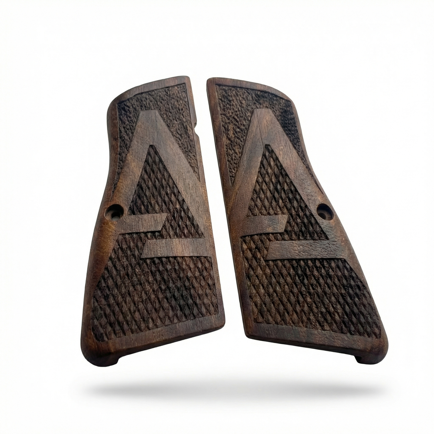 Browning Hi Power Grips - Classic Checkered - Personalized Initial