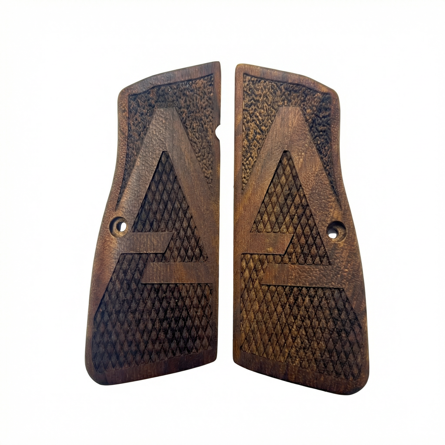 Browning Hi Power Grips - Classic Checkered - Personalized Initial