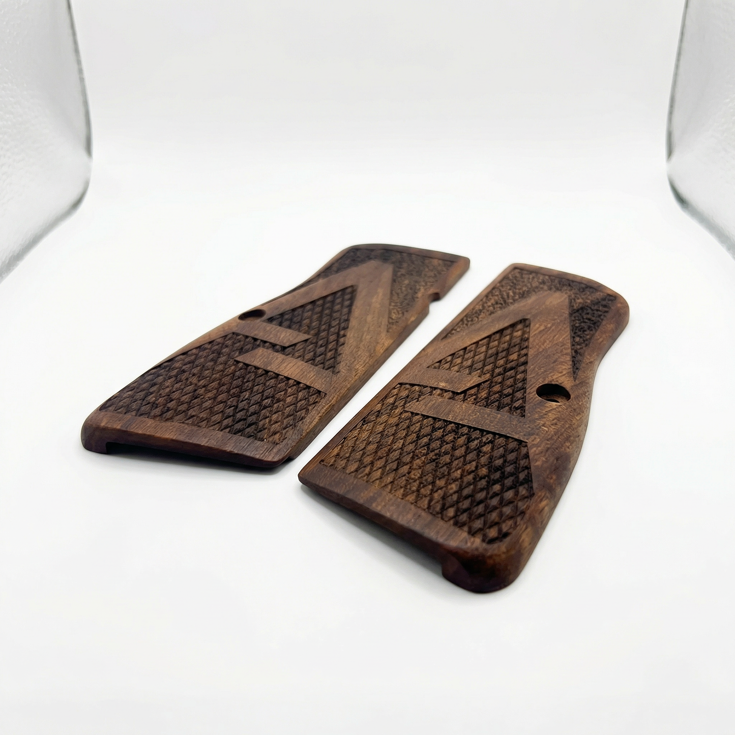 Browning Hi Power Grips - Classic Checkered - Personalized Initial