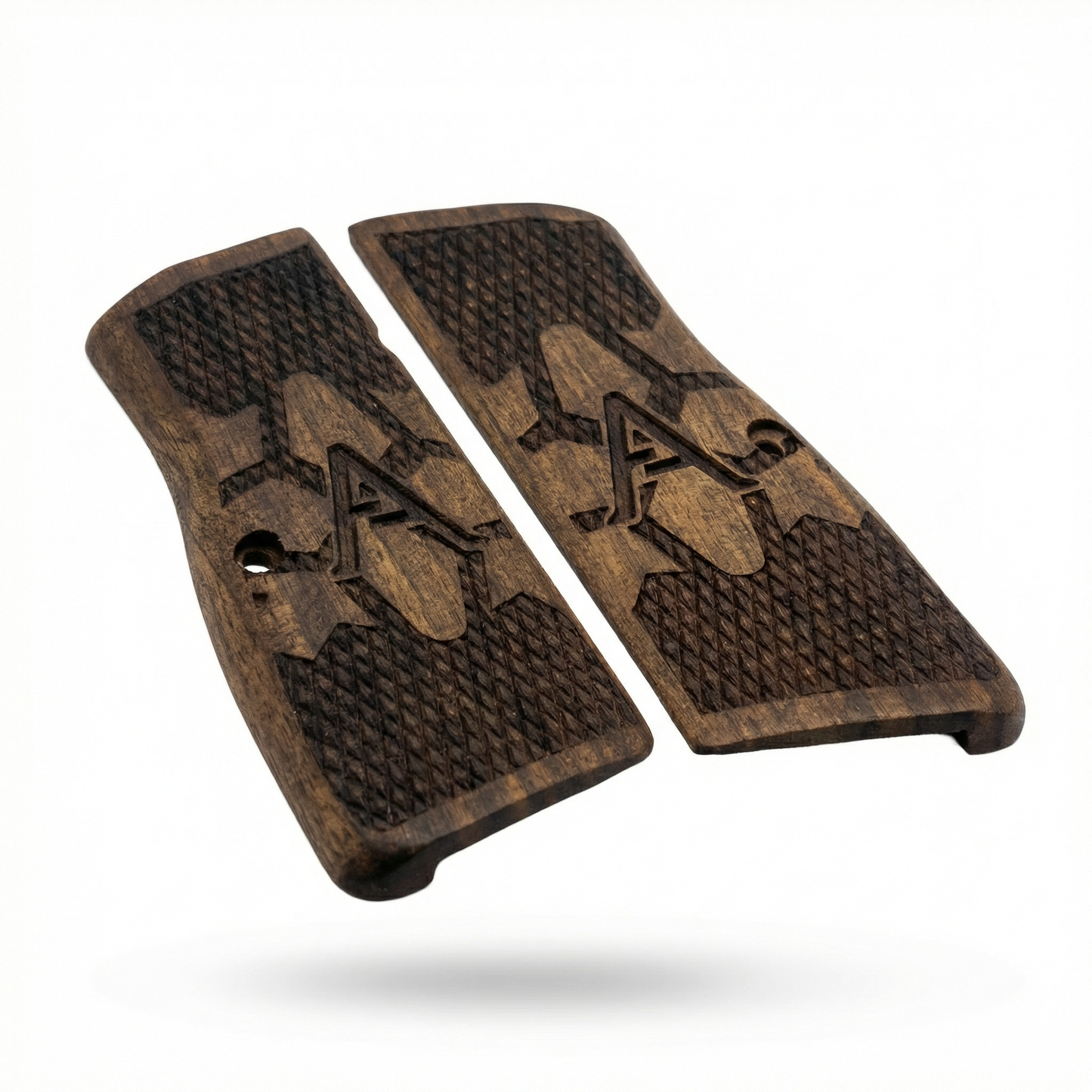Browning Hi Power Grips - Atomic Texture - Personalized Initial
