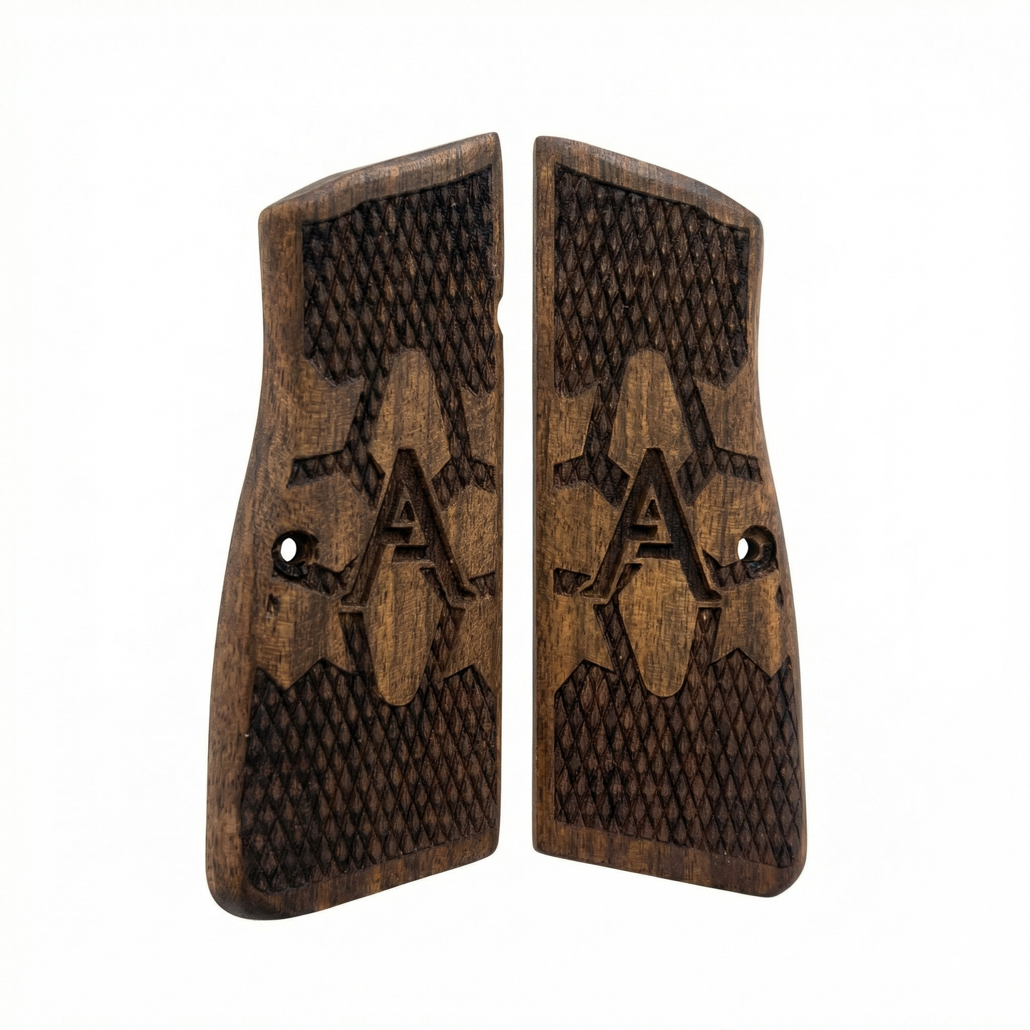 Browning Hi Power Grips - Atomic Texture - Personalized Initial